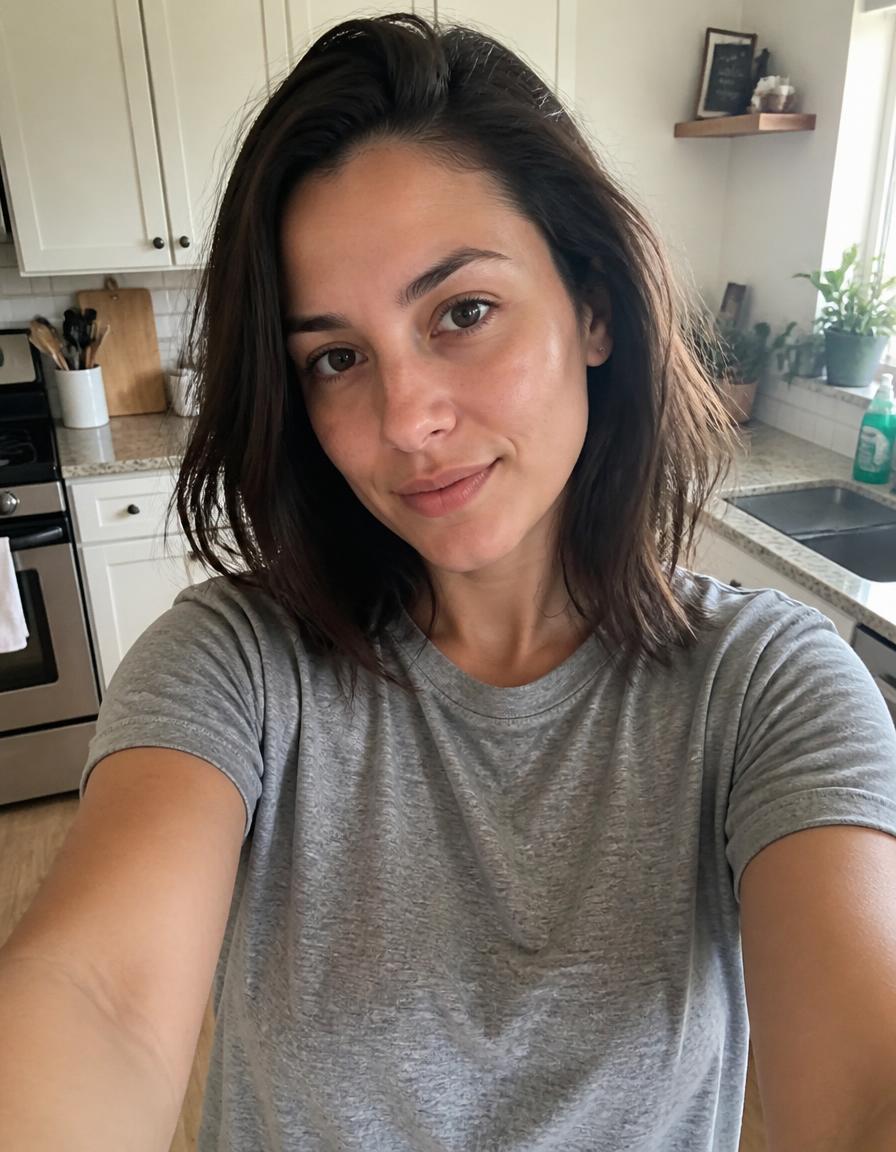 Demo example: an everyday selfie taken at home on a phone